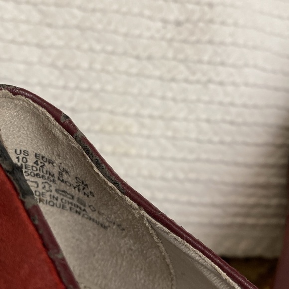 Hush puppies Pumps Womens 10 leather tassel heels Red shoes Preppy office career - Picture 11 of 12